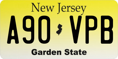 NJ license plate A90VPB