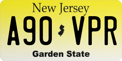 NJ license plate A90VPR