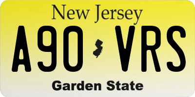 NJ license plate A90VRS