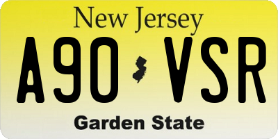 NJ license plate A90VSR