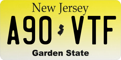 NJ license plate A90VTF