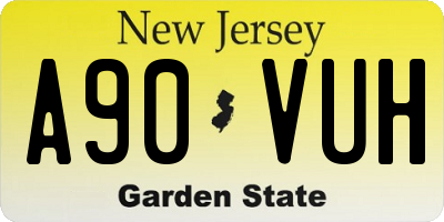 NJ license plate A90VUH