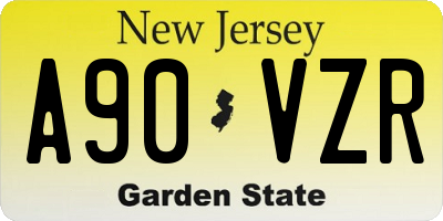 NJ license plate A90VZR