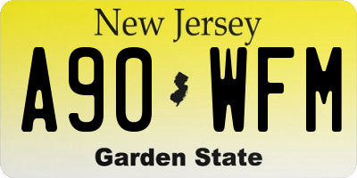 NJ license plate A90WFM