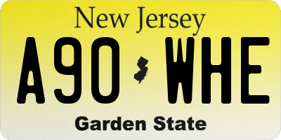 NJ license plate A90WHE
