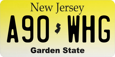 NJ license plate A90WHG