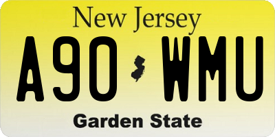 NJ license plate A90WMU