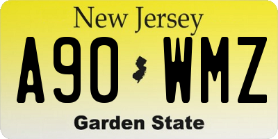 NJ license plate A90WMZ