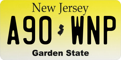 NJ license plate A90WNP