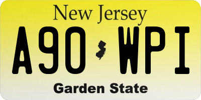 NJ license plate A90WPI