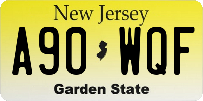 NJ license plate A90WQF