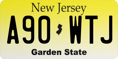 NJ license plate A90WTJ