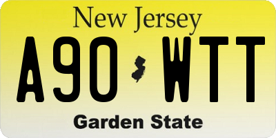 NJ license plate A90WTT