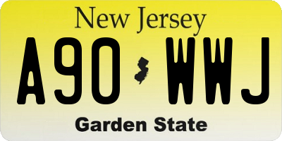 NJ license plate A90WWJ
