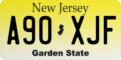 NJ license plate A90XJF