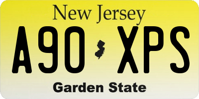 NJ license plate A90XPS