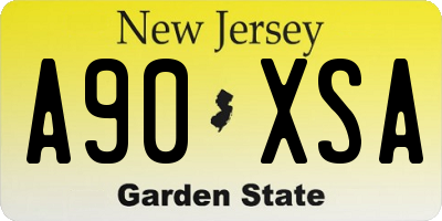 NJ license plate A90XSA
