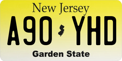 NJ license plate A90YHD