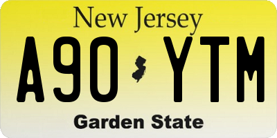 NJ license plate A90YTM