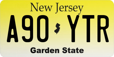NJ license plate A90YTR