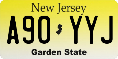 NJ license plate A90YYJ