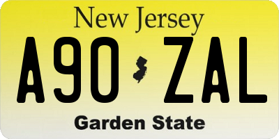 NJ license plate A90ZAL