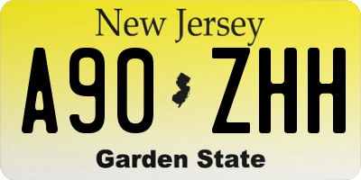 NJ license plate A90ZHH