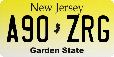 NJ license plate A90ZRG