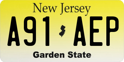 NJ license plate A91AEP