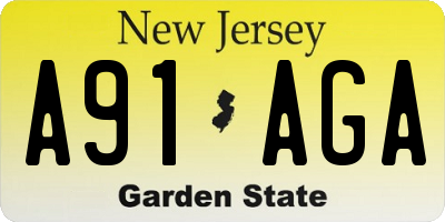 NJ license plate A91AGA