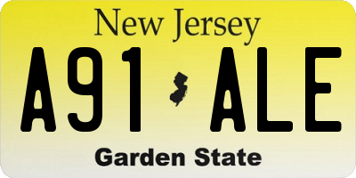 NJ license plate A91ALE