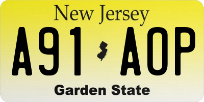 NJ license plate A91AOP