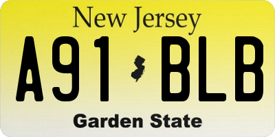 NJ license plate A91BLB