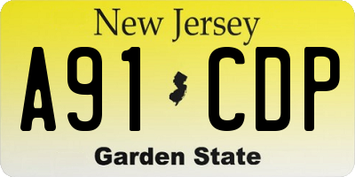 NJ license plate A91CDP