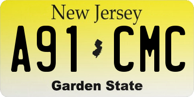 NJ license plate A91CMC