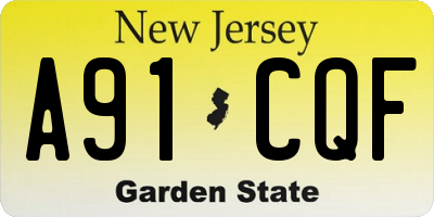 NJ license plate A91CQF