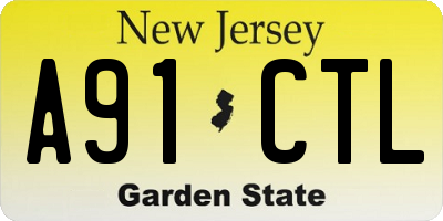 NJ license plate A91CTL