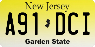NJ license plate A91DCI