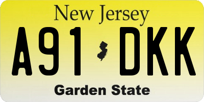 NJ license plate A91DKK