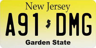 NJ license plate A91DMG