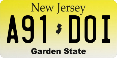 NJ license plate A91DOI