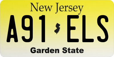 NJ license plate A91ELS