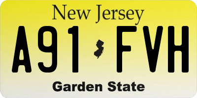 NJ license plate A91FVH