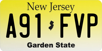 NJ license plate A91FVP