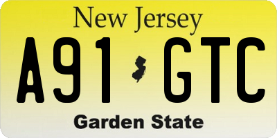 NJ license plate A91GTC