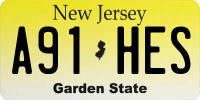 NJ license plate A91HES