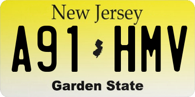 NJ license plate A91HMV