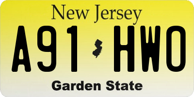 NJ license plate A91HWO