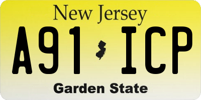 NJ license plate A91ICP