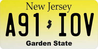 NJ license plate A91IOV